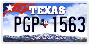 PGP1563  license plate in TX