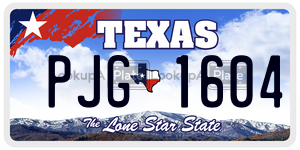PJG1604 license plate in Texas