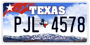 PJL4578  license plate in TX