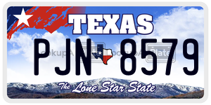 PJN8579 license plate in Texas