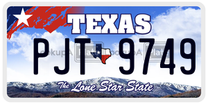 PJT9749 license plate in Texas