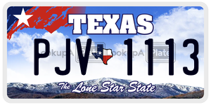 PJV1113 license plate in Texas