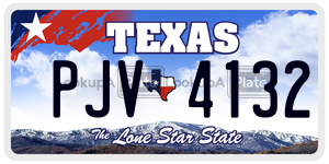 PJV4132 license plate in Texas