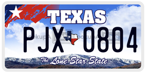 PJX0804  license plate in TX