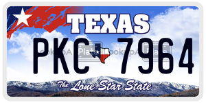 PKC7964 license plate in Texas