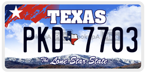 PKD7703 license plate in Texas