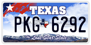 PKG6292 license plate in Texas