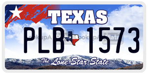 PLB1573 license plate in Texas
