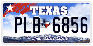 PLB6856 license plate in Texas