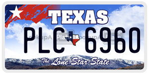 PLC6960 license plate in Texas