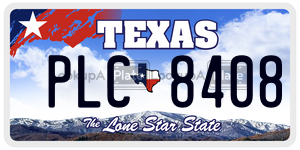 PLC8408 license plate in Texas
