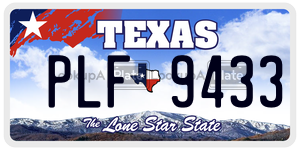 PLF9433 license plate in Texas