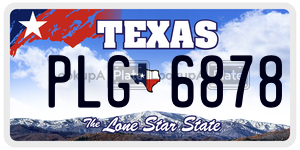 PLG6878 license plate in Texas
