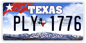 PLY1776 license plate in Texas