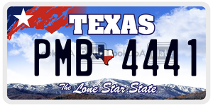 PMB4441 license plate in Texas