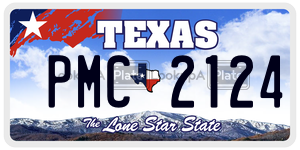 PMC2124  license plate in TX