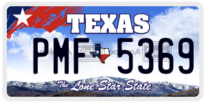 PMF5369 license plate in Texas