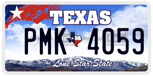 PMK4059 license plate in Texas