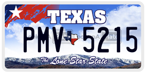 PMV5215 license plate in Texas