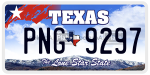 PNG9297 license plate in Texas