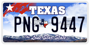 PNG9447 license plate in Texas