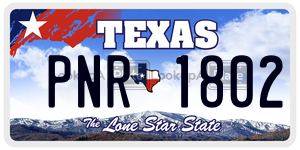 PNR1802 license plate in Texas