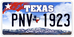 PNV1923 license plate in Texas