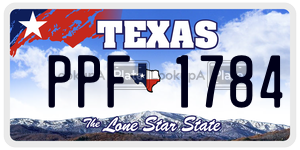 PPF1784 license plate in Texas