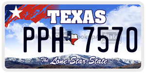 PPH7570 license plate in Texas