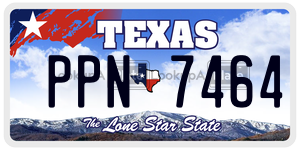 PPN7464 license plate in Texas