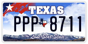 PPP8711 license plate in Texas