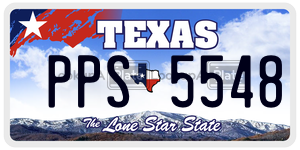 PPS5548 license plate in Texas