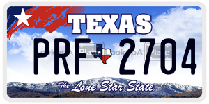 PRF2704 license plate in Texas