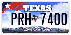 PRH7400  license plate in TX