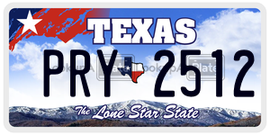 PRY2512 license plate in Texas