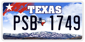 PSB1749 license plate in Texas