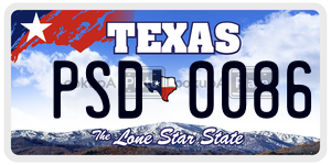 PSD0086  license plate in TX