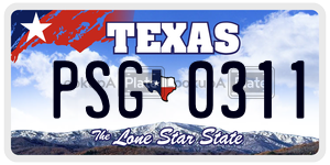 PSG0311 license plate in Texas
