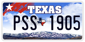 PSS1905 license plate in Texas