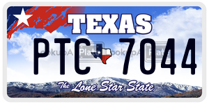 PTC7044 license plate in Texas