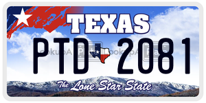 PTD2081 license plate in Texas
