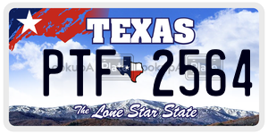 PTF2564 license plate in Texas