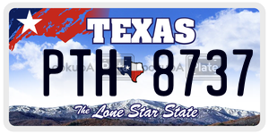 PTH8737  license plate in TX