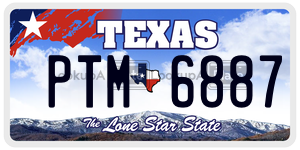 PTM6887  license plate in TX