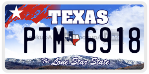 PTM6918 license plate in Texas