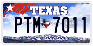 PTM7011 license plate in Texas
