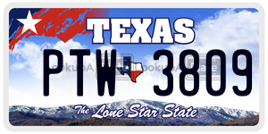 PTW3809 license plate in Texas