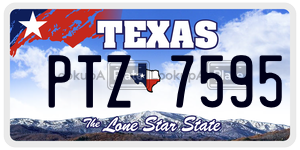 PTZ7595 license plate in Texas
