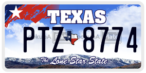 PTZ8774 license plate in Texas