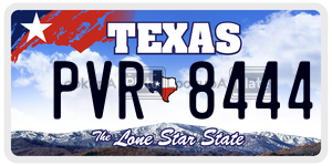 PVR8444 license plate in Texas